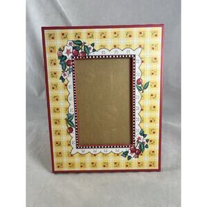 Mary Engelbreit Whimsical Cherries Checkerboard Picture Frame 9 x 7 Vintage 2000